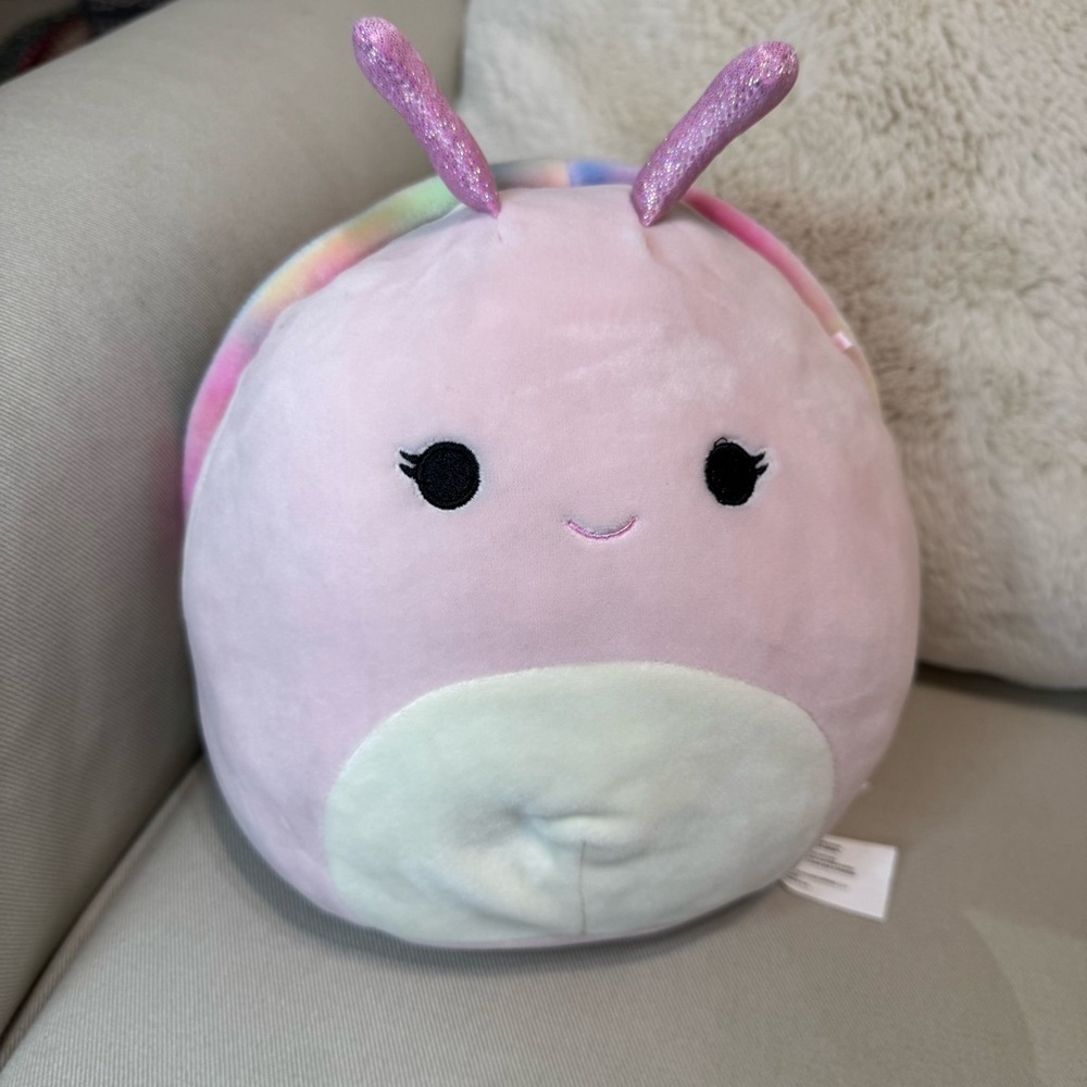 Squishmallows Silvina the Snail Pastel Pink and White Plush